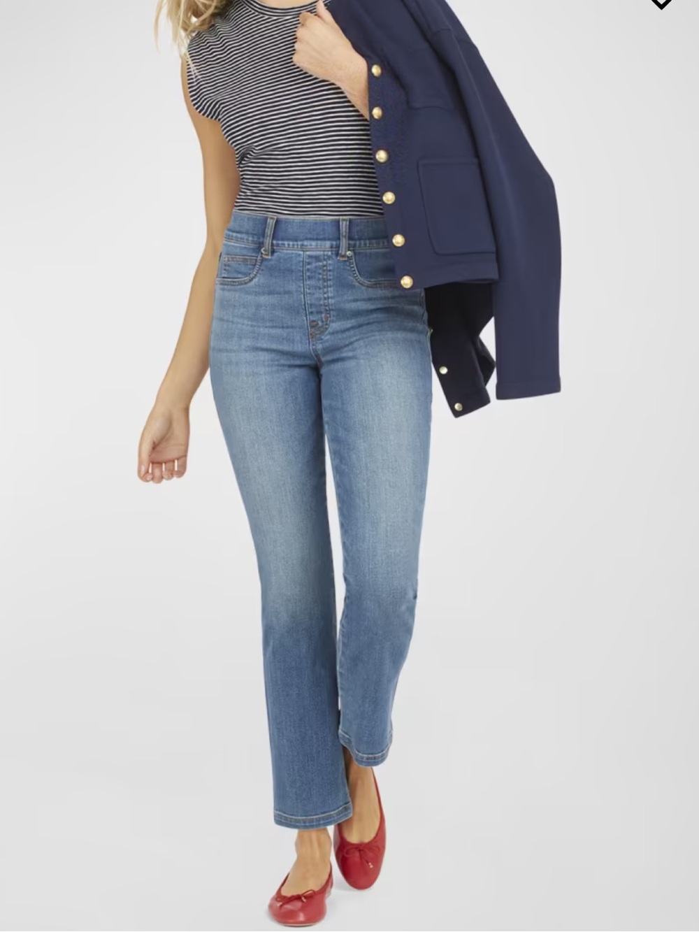 Spanx High Rise Straight Leg Denim Jeans Size Large